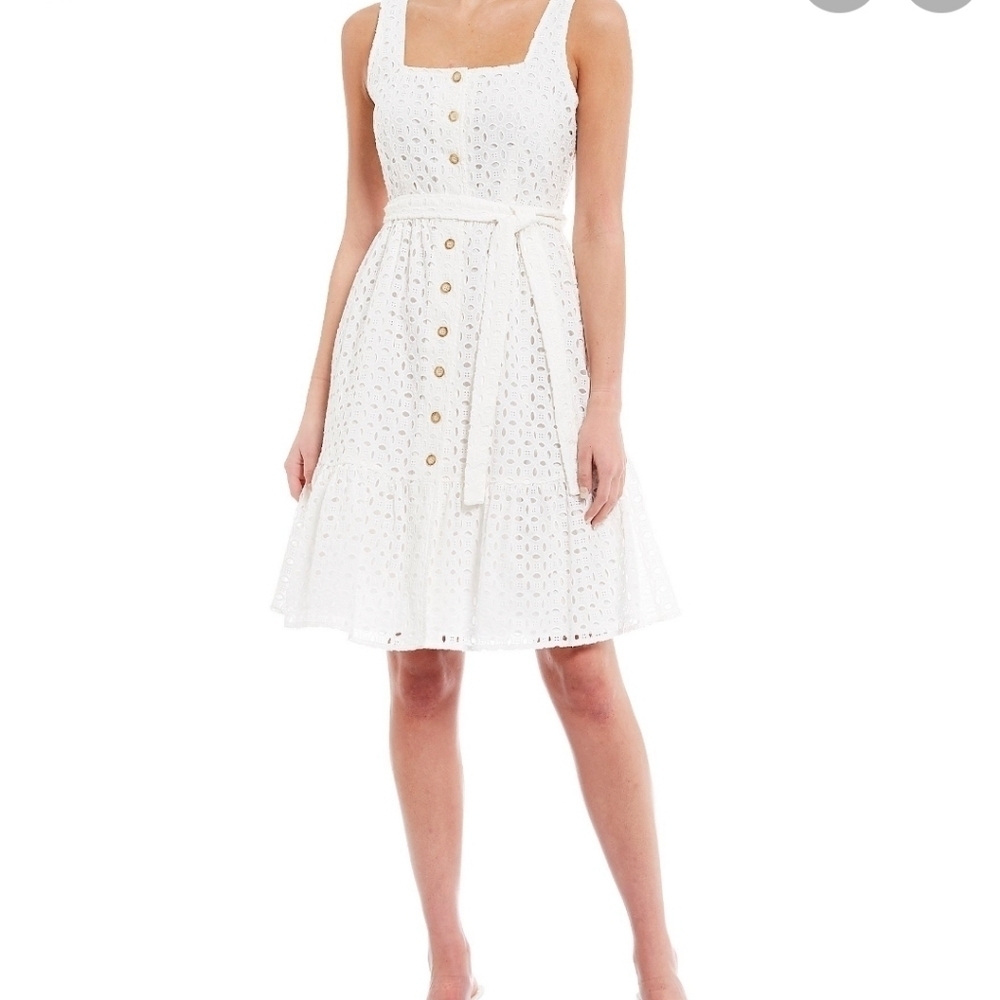 Anthropologie White Eyelet Dress